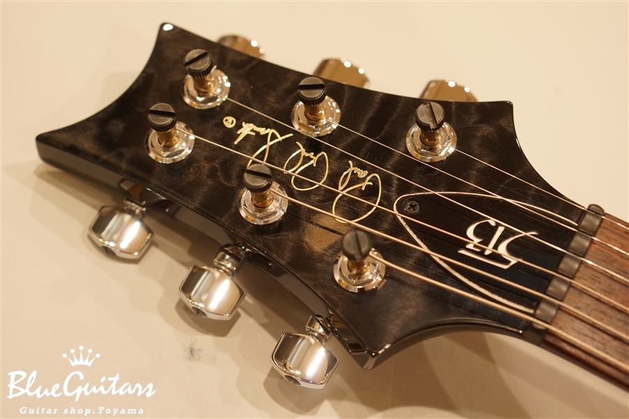 513 10Top Quited Maple / Maple Headstock Veneer - Gray Black