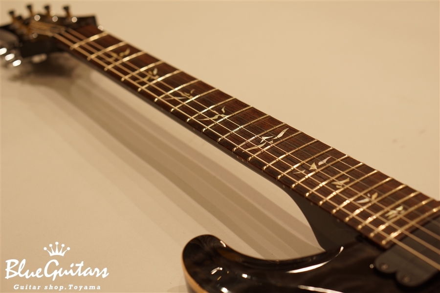 513 10Top Quited Maple / Maple Headstock Veneer - Gray Black
