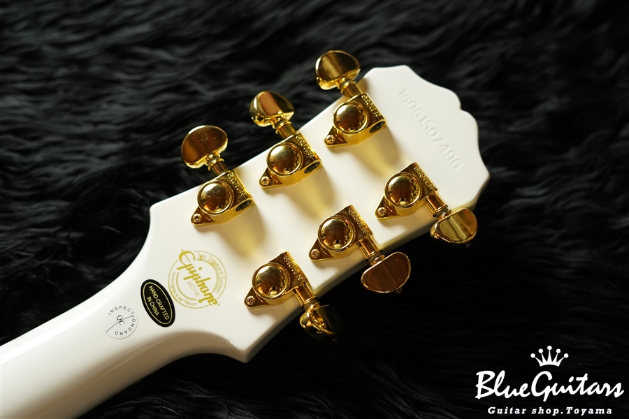 ギター Epiphone Les Paul Custom Pro White Epiphone LP Custom Pro - Alpine White With Gold Hardware