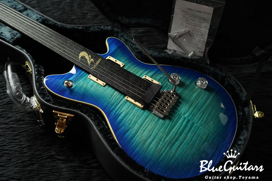 T's Guitars Arc-STD VS100N 5A Flame Maple Top - Centura Blue 