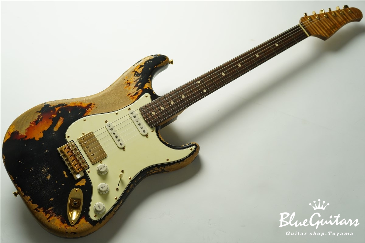 Xotic XSC-2 - Black over 3 Tone Burst Super Heavy Aged / Alder
