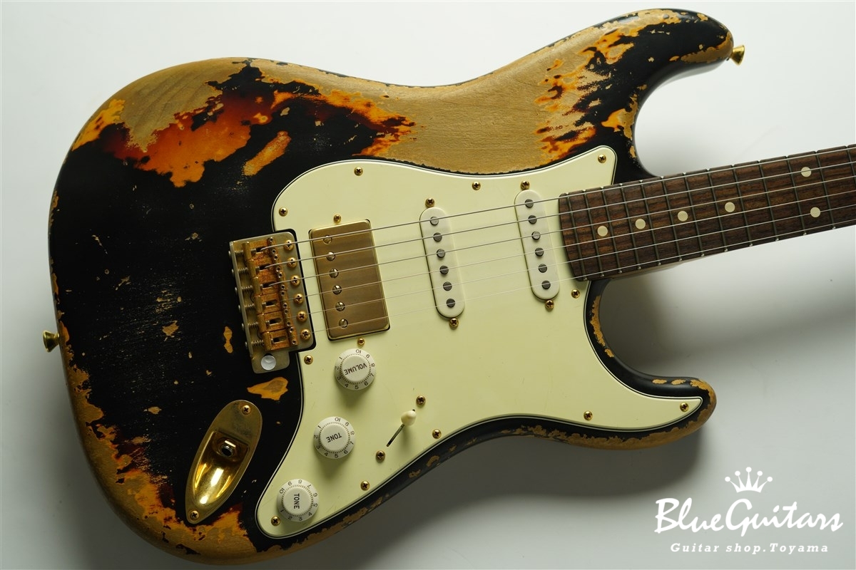 Xotic XSC-2 - Black over 3 Tone Burst Super Heavy Aged / Alder