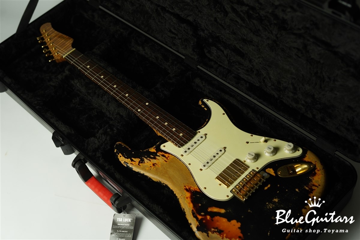 Xotic XSC-2 - Black over 3 Tone Burst Super Heavy Aged / Alder