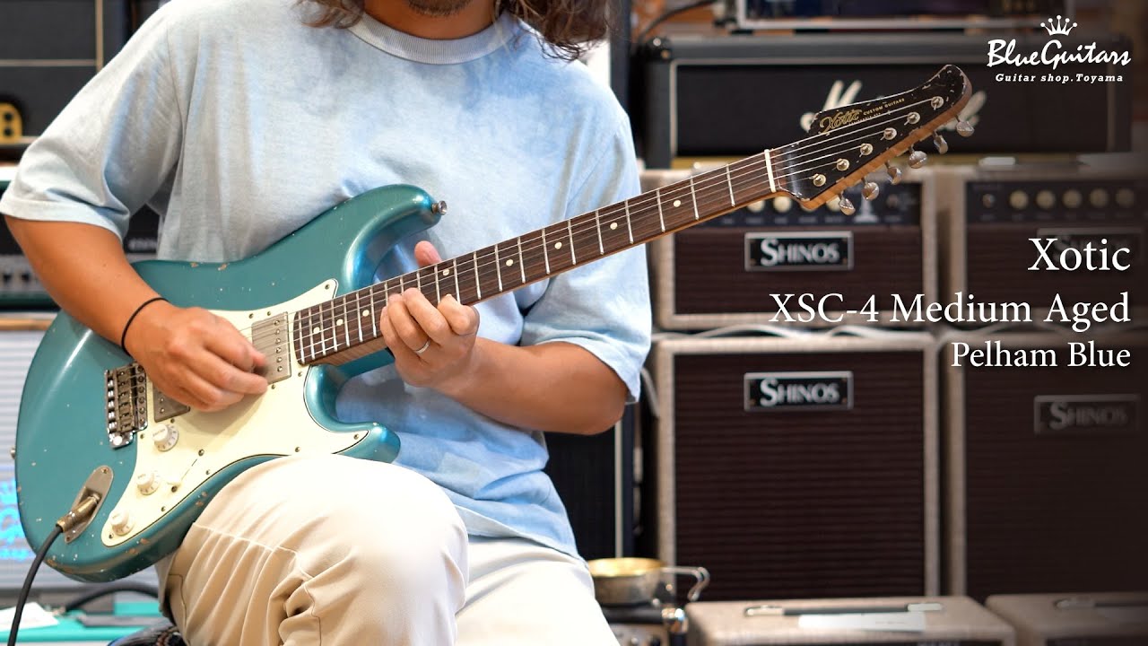 XSC-4 Pelham Blue Medium Aged / Alder / Roasted Flame Maple Reverse Head #3907