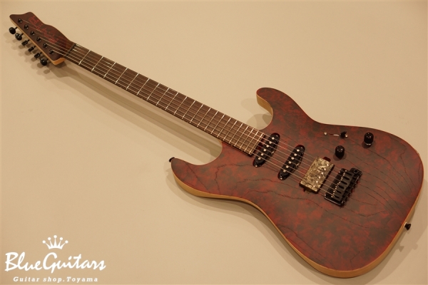 S-622 Ash/R - Red Granite w/Matching Head & Red Line Logo & Luminlay Side Dot & MG-T