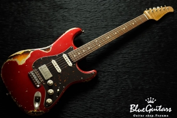 XSC-2 - Dark Candy Apple Red over 3Tone Burst #1240/Heavy Aged/Ash/Roasted Flame Maple Neck