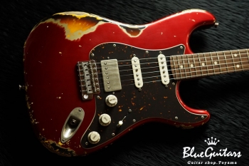 XSC-2 - Dark Candy Apple Red over 3Tone Burst #1240/Heavy Aged/Ash/Roasted Flame Maple Neck