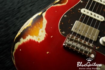 XSC-2 - Dark Candy Apple Red over 3Tone Burst #1240/Heavy Aged/Ash/Roasted Flame Maple Neck