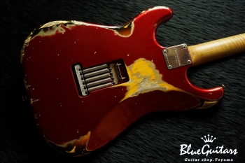 XSC-2 - Dark Candy Apple Red over 3Tone Burst #1240/Heavy Aged/Ash/Roasted Flame Maple Neck