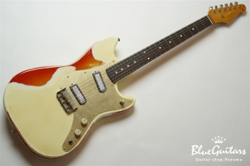 IRIS #102 - Vintage White over Cherry Sunburst 