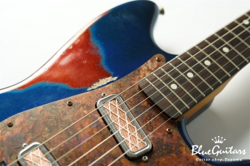 IRIS #120 - Dark Lake Placid Blue Metallic over Copper Red