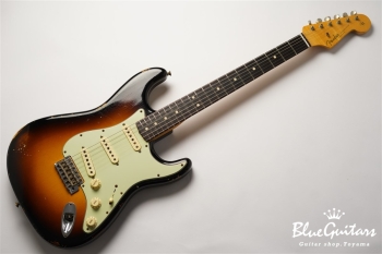 1963 Stratocaster Relic - Wide Black Faded 2-Color Sunburst