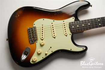 1963 Stratocaster Relic - Wide Black Faded 2-Color Sunburst