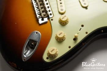 1963 Stratocaster Relic - Wide Black Faded 2-Color Sunburst