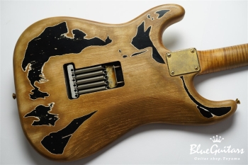 XSC-2 - Black / Super Heavy Aged / Alder / R / Roasted Flame Maple Neck #2611