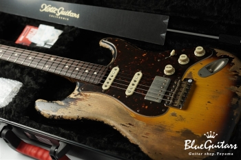 XSC-2 - 2Tone Burst / Super Heavy Aged / Alder / Rosewood / Roasted Flame Maple Neck #2929