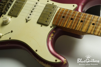XSC-4 - Burgundy Mist over 3 Tone Burst Heavy Aged / Ash / Roasted Flame Maple 5A Fingerboard / Roasted Flame Maple 5A Neck  #3102