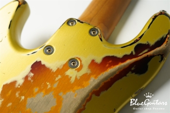 XJ-1T 5st Aztec Gold over 3TB (Lacquer) Heavy Aged / Alder / RM-R #2817