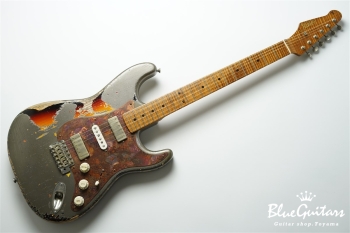 Model S. #175 Multi Layer / Heavy Aged - Charcoal Frost Metallic over 3TS with Copper Red