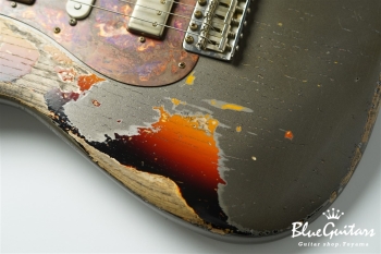 Model S. #175 Multi Layer / Heavy Aged - Charcoal Frost Metallic over 3TS with Copper Red