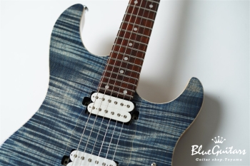 FUTURA-S HH Flame Maple Top, Fiji Mahogany back - Faded Lazuli Blue