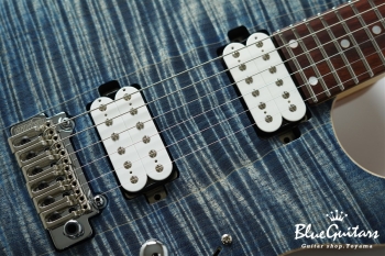 FUTURA-S HH Flame Maple Top, Fiji Mahogany back - Faded Lazuli Blue