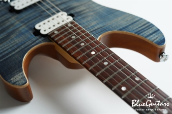 FUTURA-S HH Flame Maple Top, Fiji Mahogany back - Faded Lazuli Blue