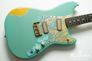 IRIS #158 Multi Layer Medium Aged - Huntington Blue Metallic with Art Texture Brass