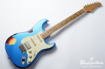 XSC-AH - Lake Placid Blue over 3TB Super Heavy Aged / Roasted Flame Maple 1p Flat Sawn 4A+ #3660