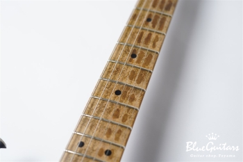 XSC-AH - Lake Placid Blue over 3TB Super Heavy Aged / Roasted Flame Maple 1p Flat Sawn 4A+ #3660