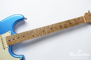 XSC-AH - Lake Placid Blue over 3TB Super Heavy Aged / Roasted Flame Maple 1p Flat Sawn 4A+ #3660