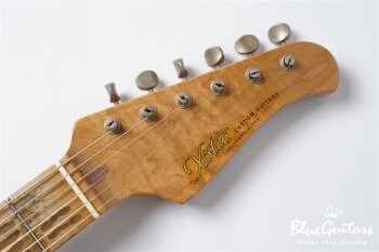 XSC-AH - Lake Placid Blue over 3TB Super Heavy Aged / Roasted Flame Maple 1p Flat Sawn 4A+ #3660