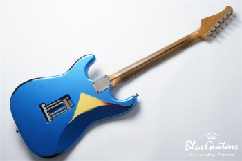 XSC-AH - Lake Placid Blue over 3TB Super Heavy Aged / Roasted Flame Maple 1p Flat Sawn 4A+ #3660