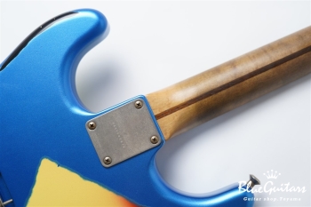 XSC-AH - Lake Placid Blue over 3TB Super Heavy Aged / Roasted Flame Maple 1p Flat Sawn 4A+ #3660