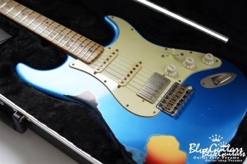 XSC-AH - Lake Placid Blue over 3TB Super Heavy Aged / Roasted Flame Maple 1p Flat Sawn 4A+ #3660