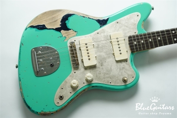 Model JM. #192 Multi Layer Heavy Aged - Willow Green over Charcoal Frost Metallic with Antique Silver