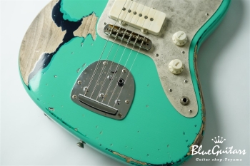 Model JM. #192 Multi Layer Heavy Aged - Willow Green over Charcoal Frost Metallic with Antique Silver