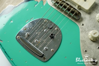 Model JM. #192 Multi Layer Heavy Aged - Willow Green over Charcoal Frost Metallic with Antique Silver