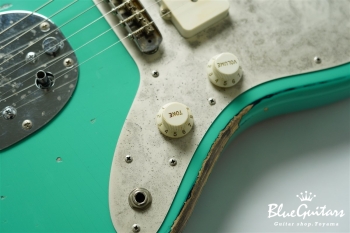 Model JM. #192 Multi Layer Heavy Aged - Willow Green over Charcoal Frost Metallic with Antique Silver