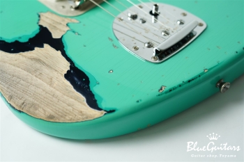 Model JM. #192 Multi Layer Heavy Aged - Willow Green over Charcoal Frost Metallic with Antique Silver