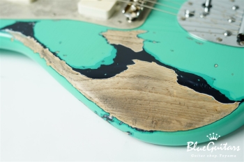 Model JM. #192 Multi Layer Heavy Aged - Willow Green over Charcoal Frost Metallic with Antique Silver