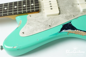 Model JM. #192 Multi Layer Heavy Aged - Willow Green over Charcoal Frost Metallic with Antique Silver