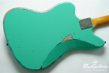 Model JM. #192 Multi Layer Heavy Aged - Willow Green over Charcoal Frost Metallic with Antique Silver