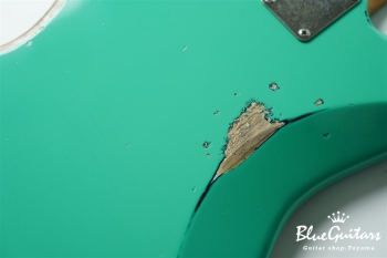 Model JM. #192 Multi Layer Heavy Aged - Willow Green over Charcoal Frost Metallic with Antique Silver