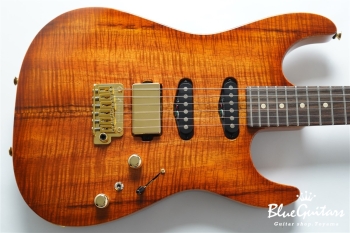 Drop Top - Figured Koa Top, Honey Shaded Edge with Binding ’21