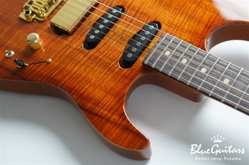 Drop Top - Figured Koa Top, Honey Shaded Edge with Binding ’21