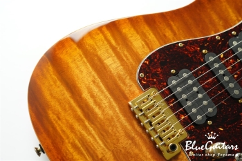 Drop Top Classic - Figured Koa Top, Honey Shaded Edge with Binding