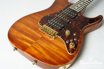 Drop Top Classic - Figured Koa Top, Honey Shaded Edge with Binding