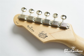 Model S. Glassy #118 - Pearl White / Pickguard Shaped by stone-D eyewear (2000s Cellulose Acetate/Made in SABAE,FUKUI)