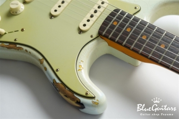 1961 Stratocaster Heavy Relic - Super Faded Aged Sonic Blue over 3-Tone Sunburst